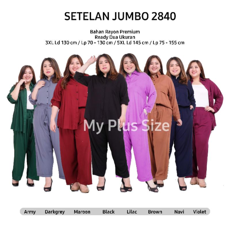 Setelan Rayon Polos super jumbo 2840,Ld 130 &amp; 145 cm