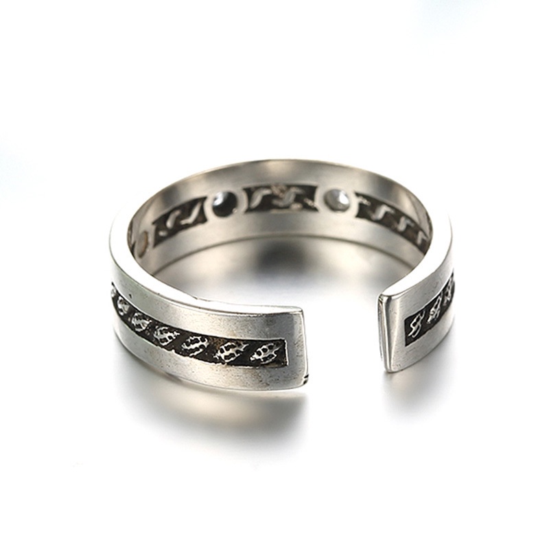 cincin perak 925 asli untuk wanita/Cincin yang Dapat Disesuaikan Kepribadian Hati Sutra Retro Perhiasan