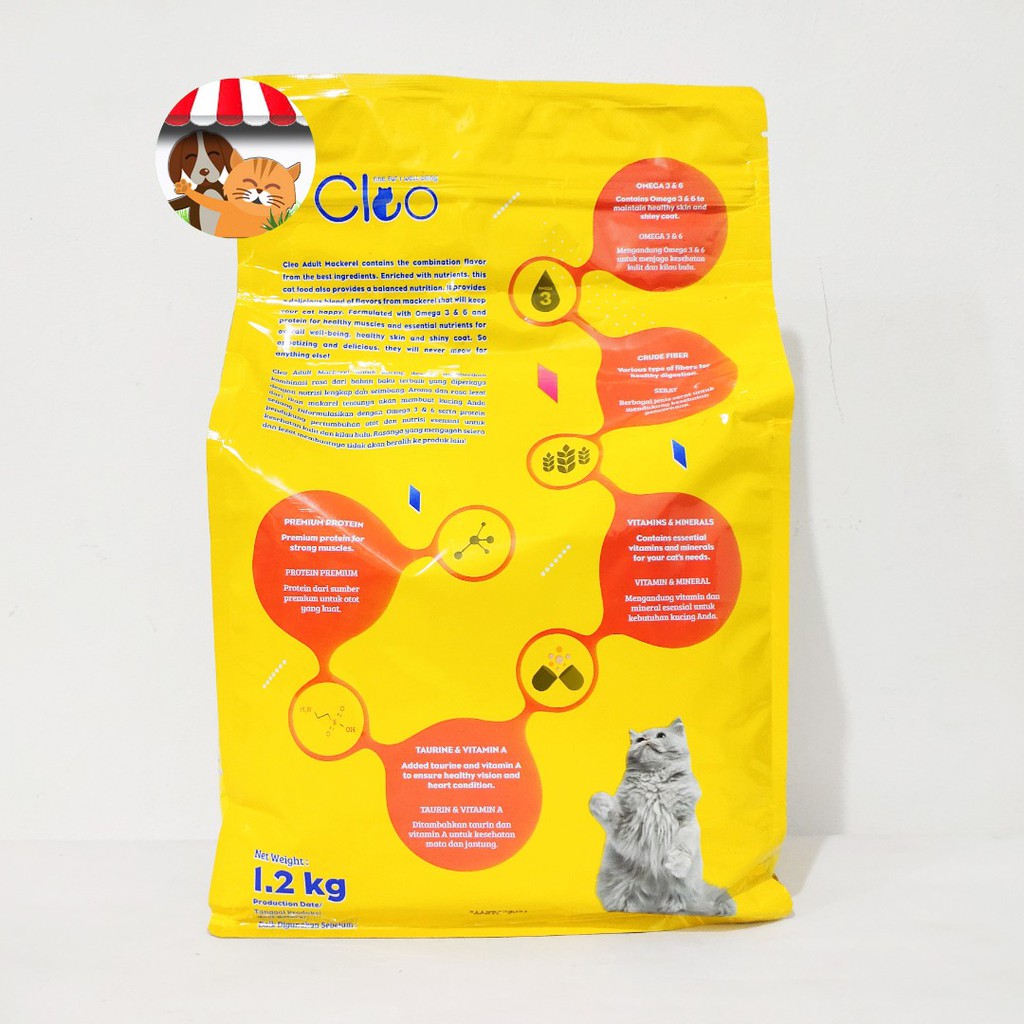 Cleo Mackerel 1.2kg Freshpack Dry Cat Food Makanan Kucing Dewasa