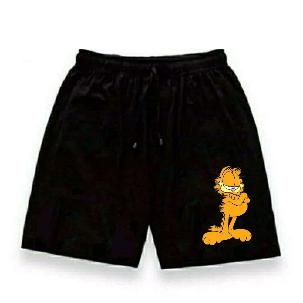 Clothing May - Celana Pendek Garfield Boxer Pria Pendek Celana Tali Kolor Bokser Kekinian Cowok Laki-Laki Bahan Babyterry Baby Terry Premium Original Murah