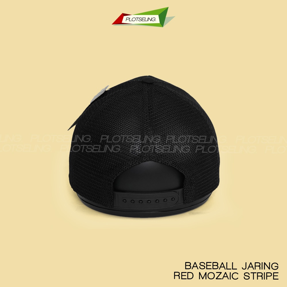 Topi Baseball Distro Jaring MOZAIC STRIPE RED Topi Jaring Trucker Logo Distro Random Pria Wanita Topi Hitam Jaring Polos Logo NY Topi Logo Hurley DC Ripcurl Converse Topi Anak Laki Laki Perempuan Murah