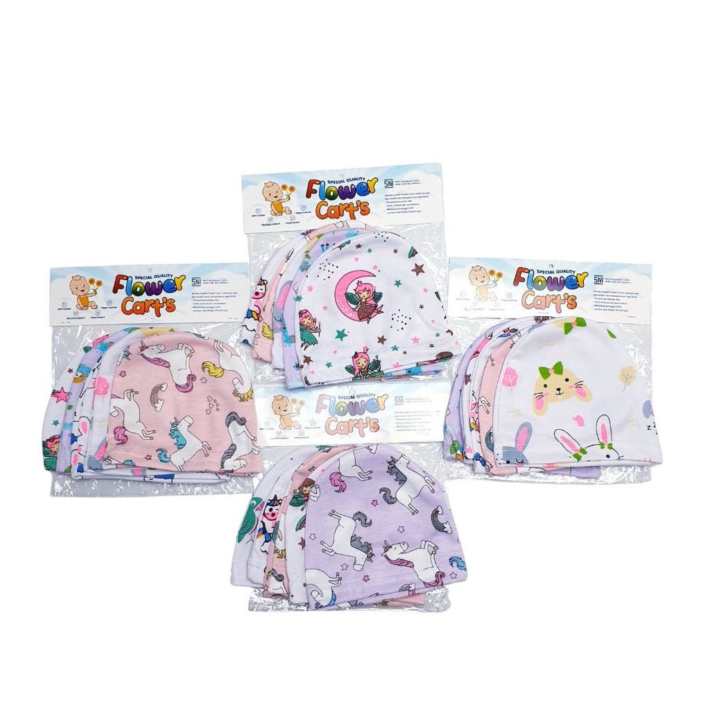 TOPI Bayi Newborn 5 IN 1 FLOWER