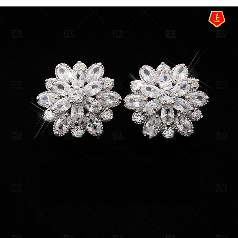 [Ready Stock]S925 Silver Sun Flower Stud Earrings