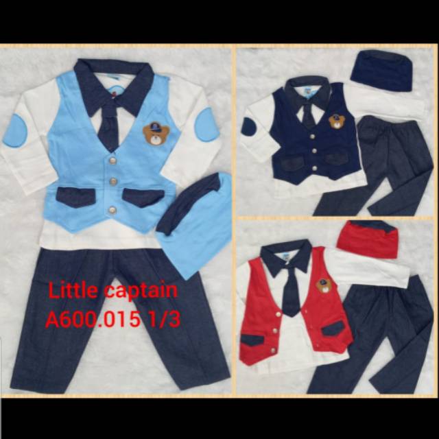 Baju muslim setelan koko rompi bear peci anak bayi laki laki