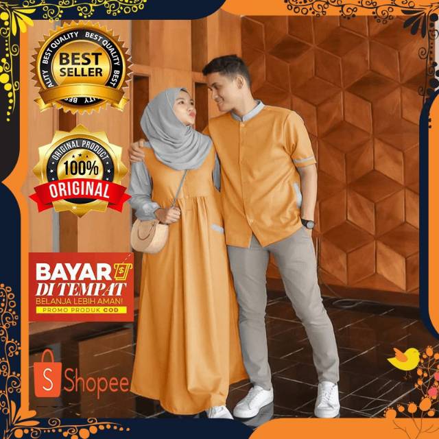  Baju  Couple  Gamis  Muslim Pasangan Kemeja Ideal Modern 