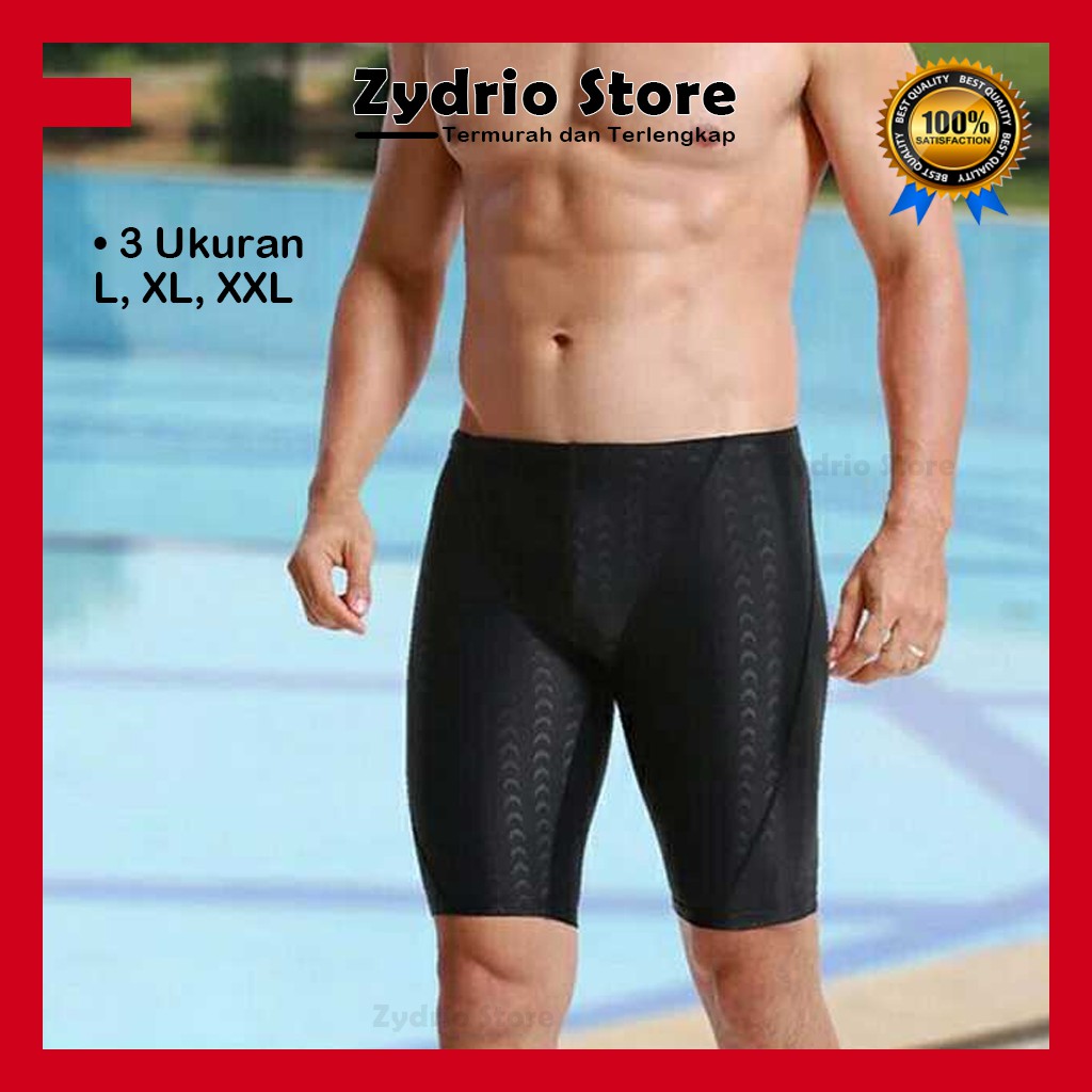 Celana Renang Pria Sharkskin Spandex + Polyester Jumbo Dewasa L XL XXL