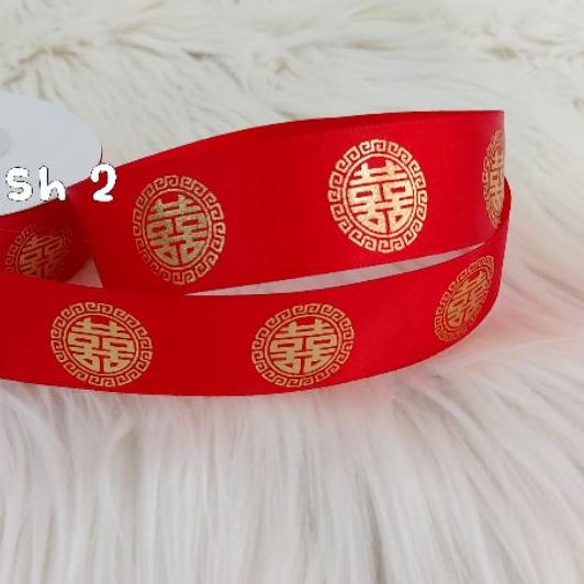 

◙ pita shuangxi merah emas bahan satin / pita sangjit / pita satin ►