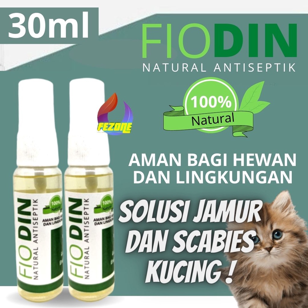 Obat Jamur Scabies Spray Fiodin Herbal 30ml Demodex Kucing Anjing Ampuh Membantu Mengatasi Masalah Scabies dan Jamur Pada Hewan Peliharaan Aman Terjilat FEZONE