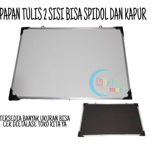 

ORTR Whiteboard 40x60 papan tulis anak putih white board 2 sisi spidol dan kapur ♠ 14