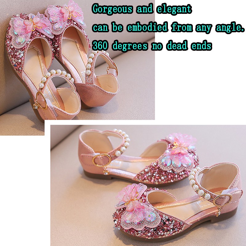 26-36 SEPATU PESTA ANAK PEREMPUAN / NATAL PARTY SHOES GLITTER PITA BLING BLING