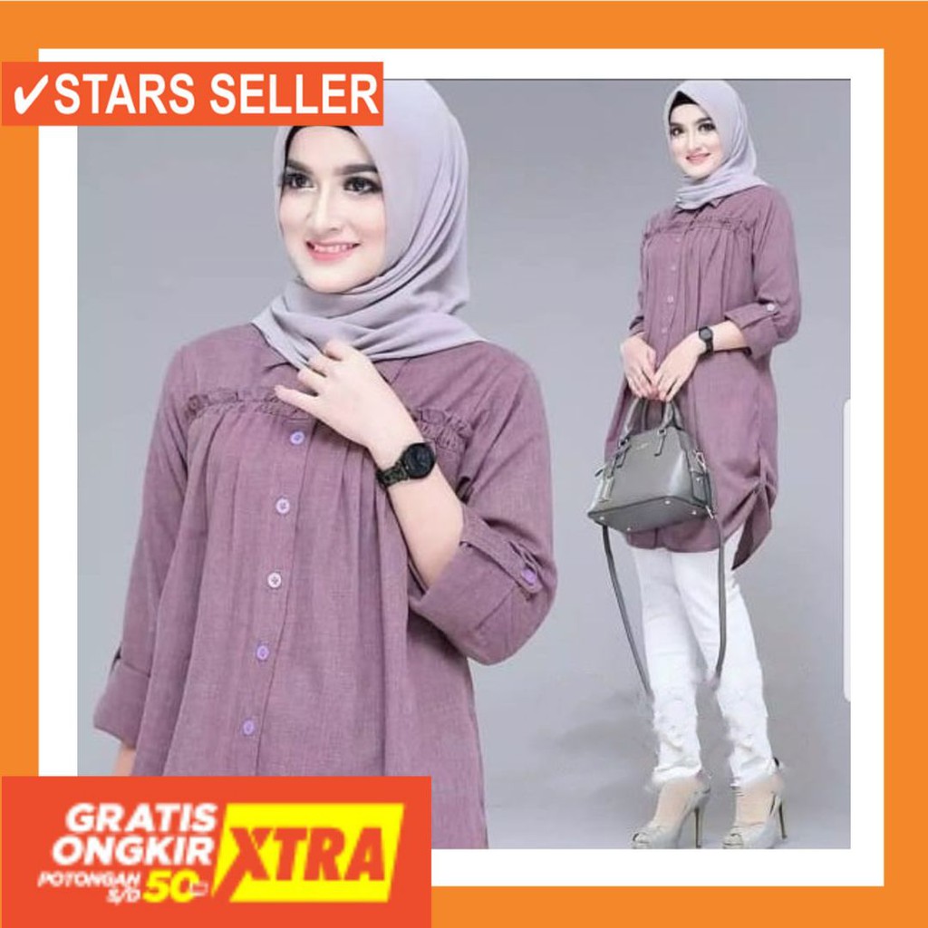 BUSANA MUSLIM TERBAIK MURAH BARU KECIL BESAR JUMBO BIG / Hilda Tunik | GROSIR BAJU TERMURAH &