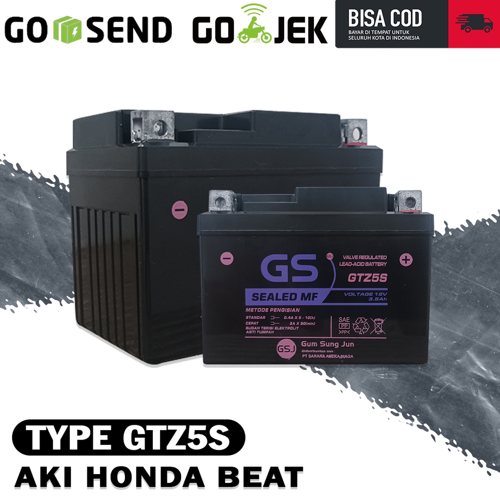 Aki honda beat gsd gtz5s,aki kering gsd gtz5s buat motor honda beat