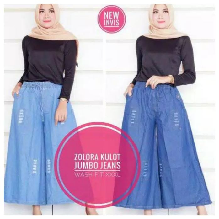 Celana Kulot Zolora Jeans Wash