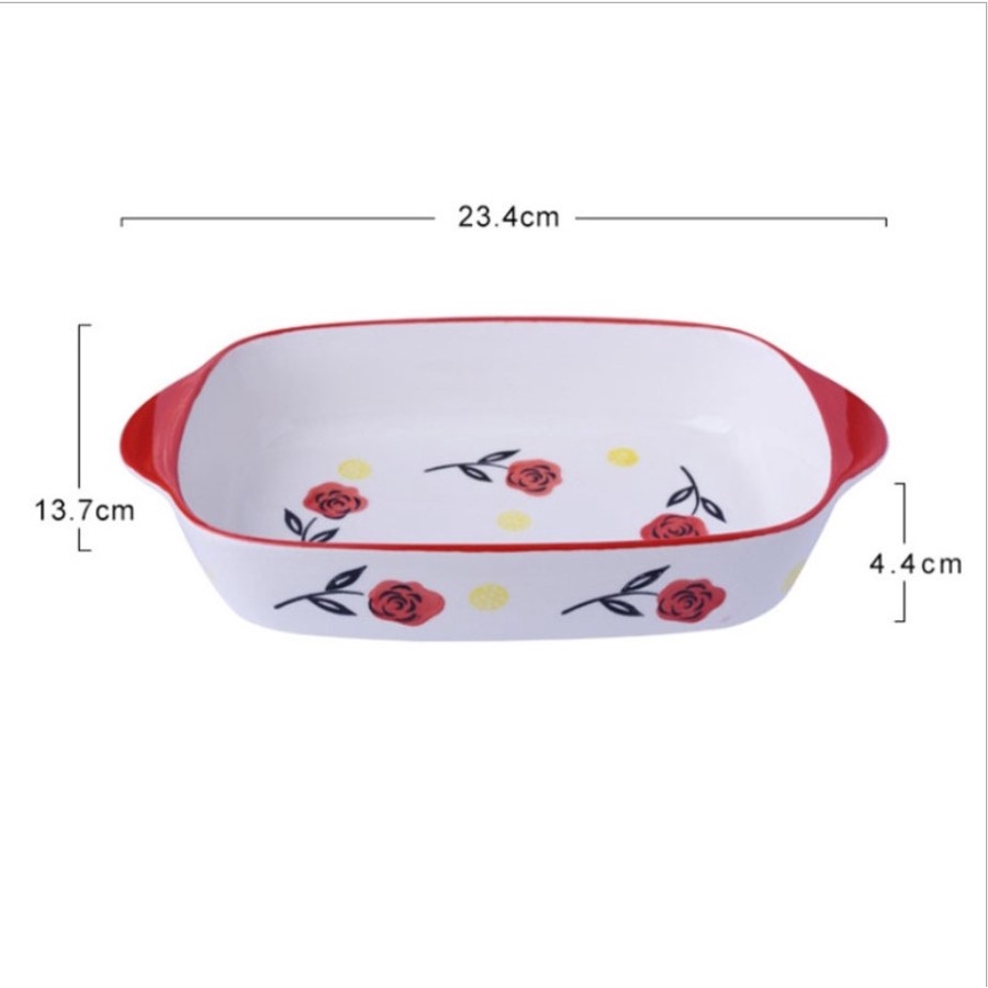 Nordic Ceramic Food Plate / Piring Keramik Porcelain Baking Steak Buah / Anti Panas / Anti Licin