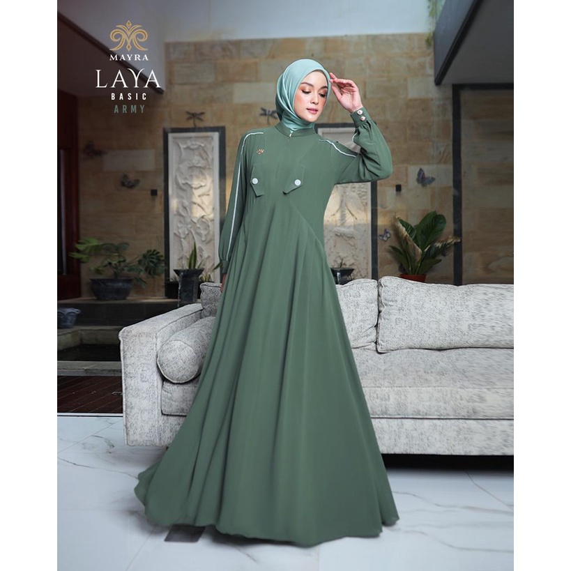 MAYRA BASIC DRESS GAMIS LAYA | LINING BABYDOLL ARMANY | RISLETING DEPAN BELAKANG-4