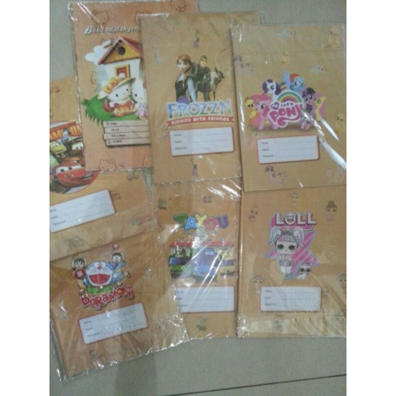

Sampul buku coklat karakter ukuran quarto