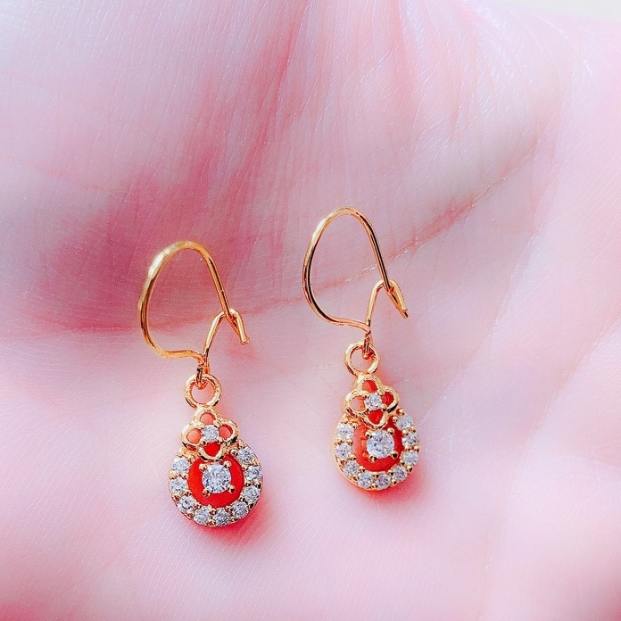 Anting Wanita Harvest Moons Zirconia Gold Xuping