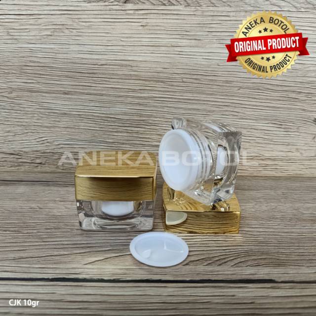 POT CREAM JAR ACRYLIC 10 GRAM GOLD BENING / POT CJK / POT IMPORT LUXURY