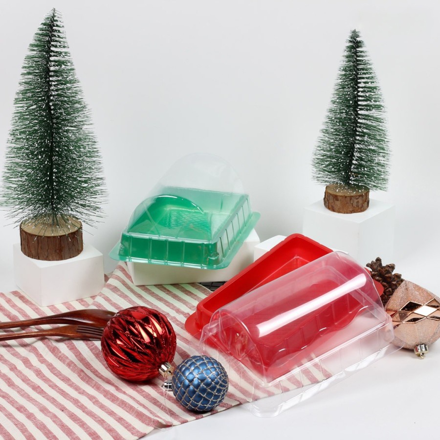 Mika Kue Bolu Gulung Tray Mika Roll Cake Packaging Kue Tutup Bulat Ukuran 15cm (Isi 25pcs)