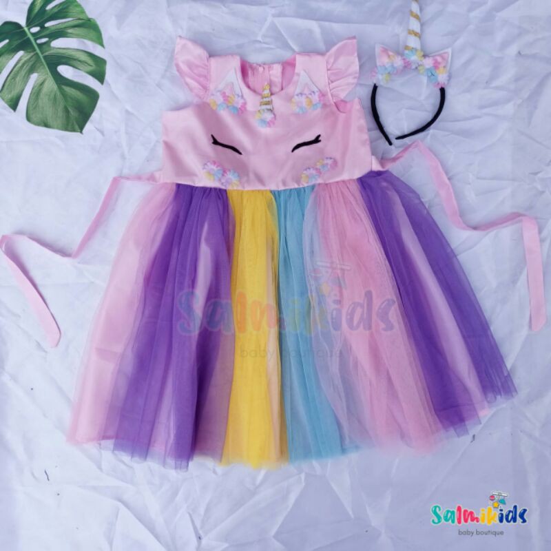 baju gaun pesta anak perempuan unicorn / dress anak kuda pony
