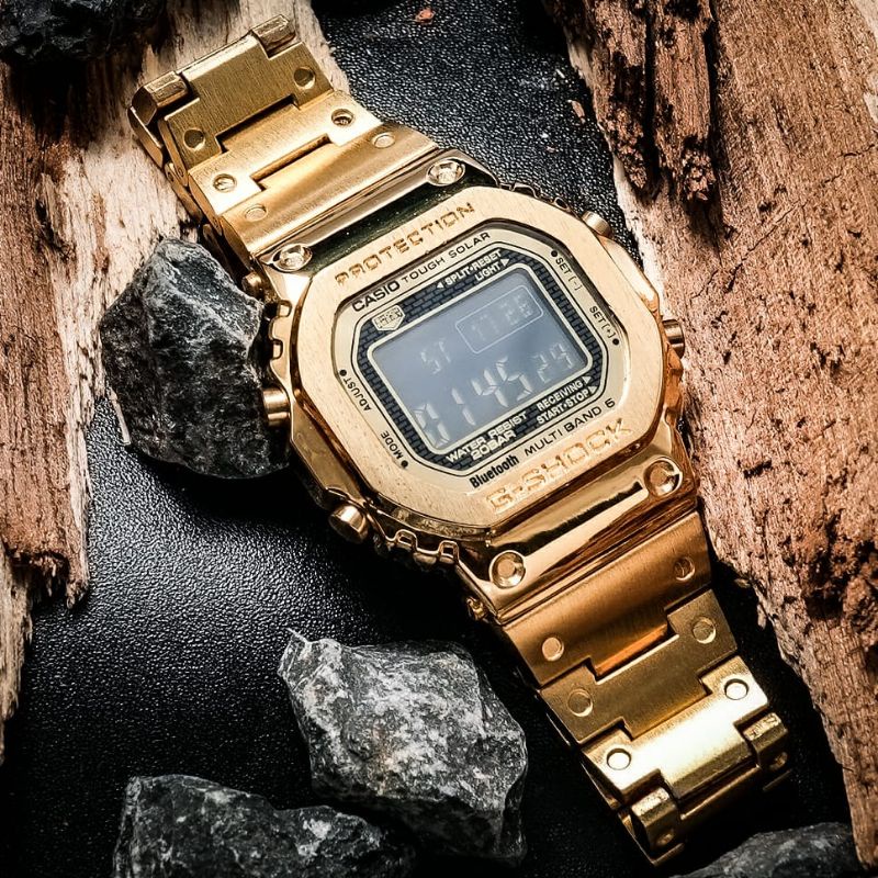 Jam Tangan Pria Merk G Shock Type Gmw-B5000 Gold Original Bm Free Box