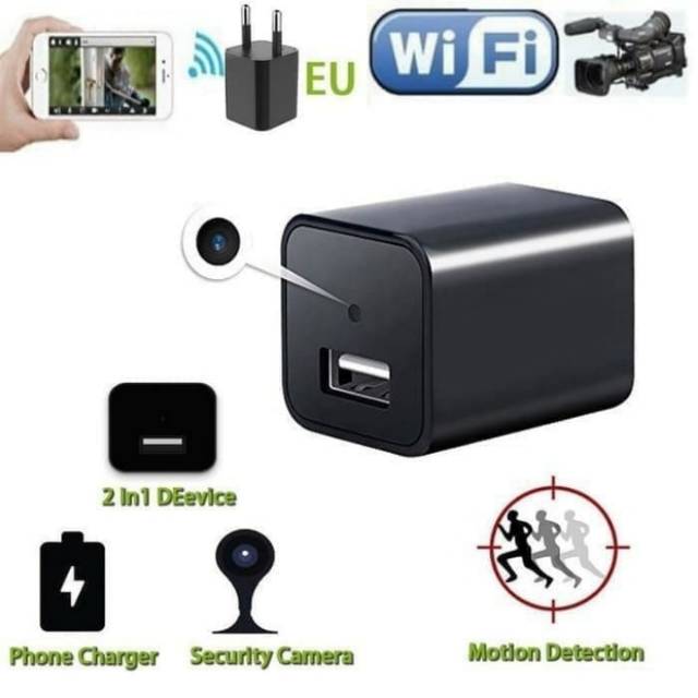 Spy Cam Camera Pengintai Charger Adaptor Wireless Wifi CCTV Camera
