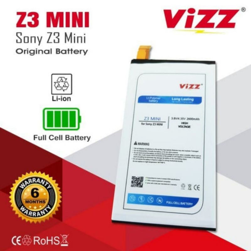 Baterai Batre Vizz Sony Xperia Z3 Mini / Z3 Compact / C4 Original Vizz