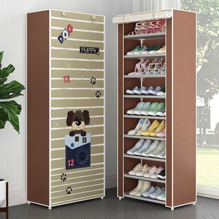 Shoe Box Simple Multi Layer Shoe Rack With Zipper Dormitory Household Dust Cloth Cabinet Door Assembly Receive Ark Shopee Indonesia