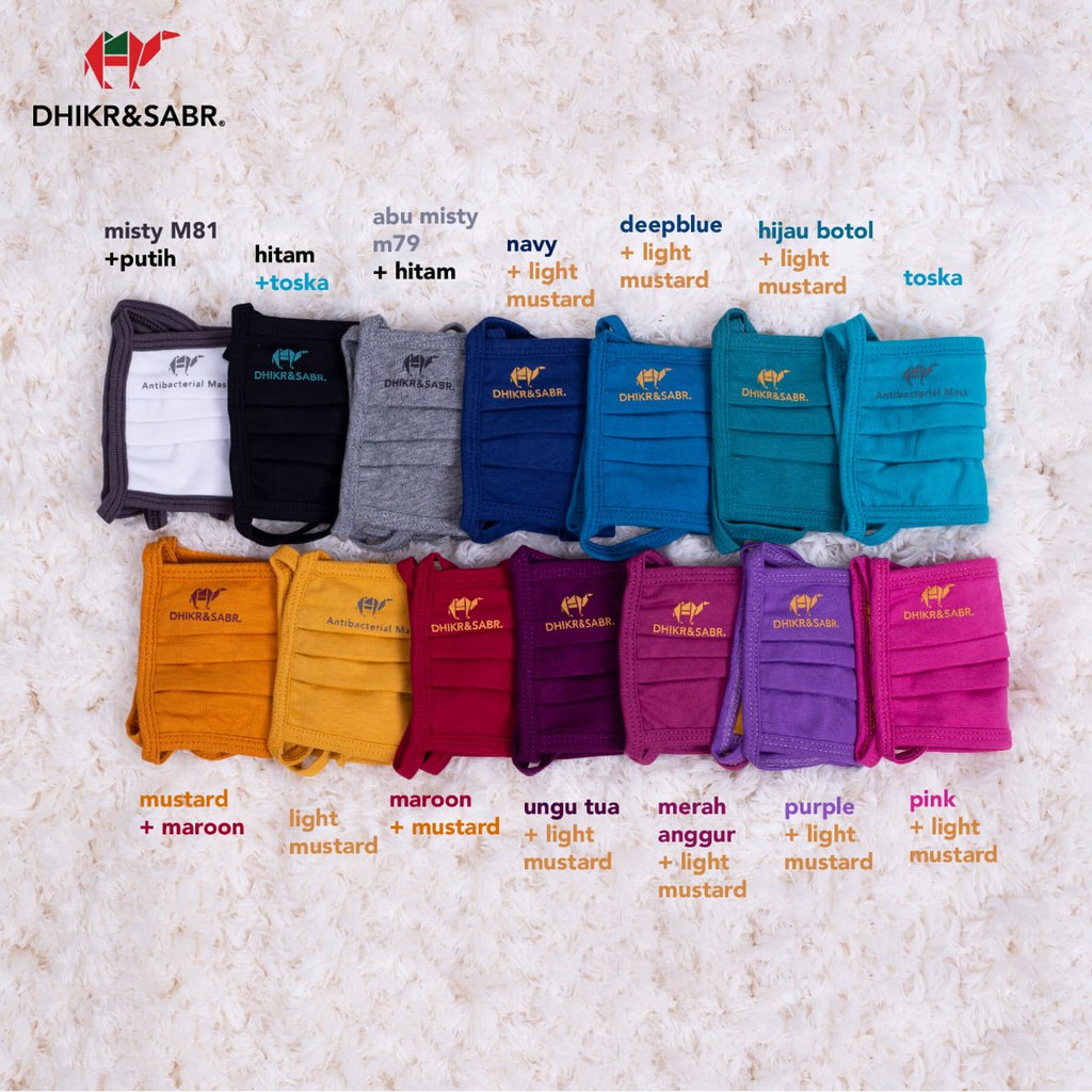 Masker Kain Dhikr 2 Warna Antibacterial