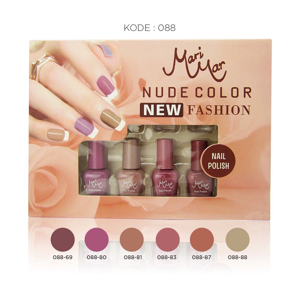 Kutek Marimar Nail Polish Nude &amp; Glitter Nude Series Kode: 088