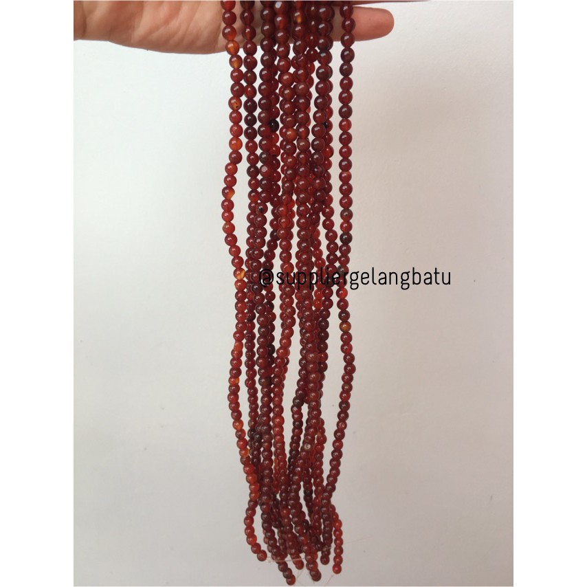 rare manau merah red garnet natural stone 6mm limited edition akik bahan renceng batu alam fashion