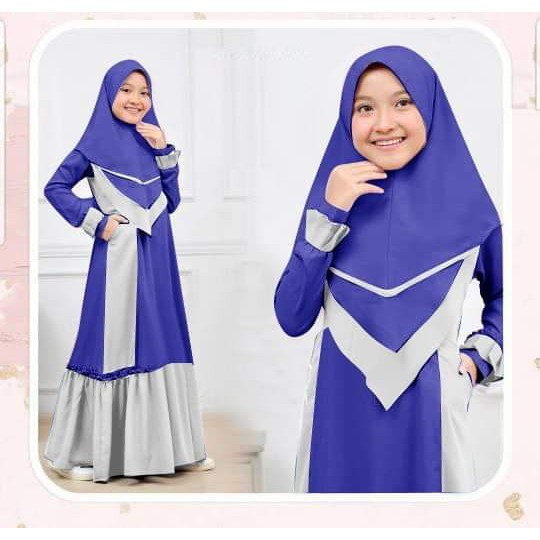 HOPYLOVY -  Gamis Anak Perempuan Two Tone Adira