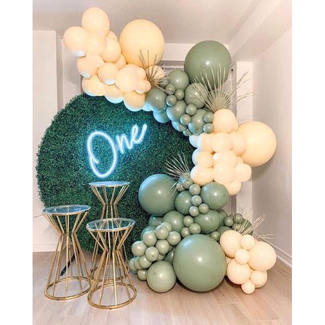 Balon Latex Doff Premium Warna Army Green / Hijau Army / Dekorasi balon ultah hijau