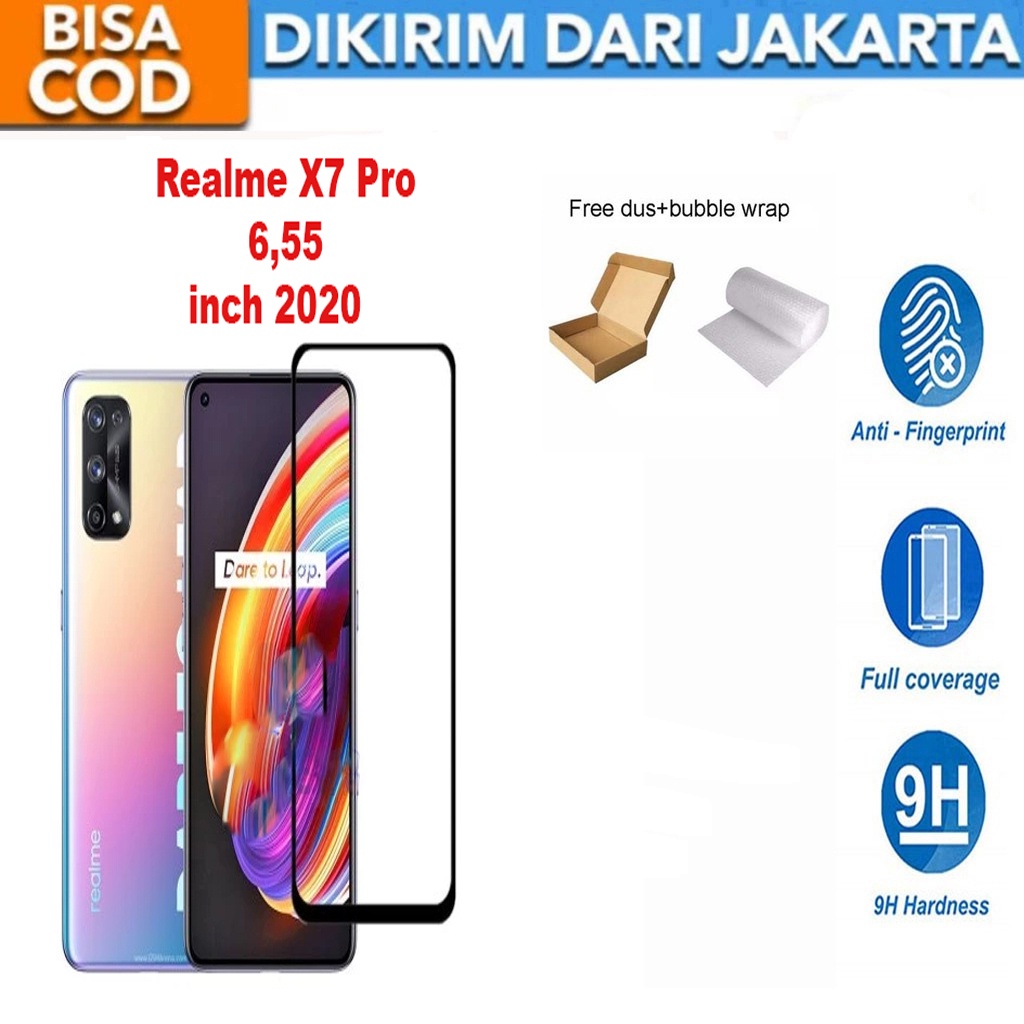 Tempered Glass Realme X7 Pro Full Cover/Full Screen Screen Protector Anti Gores