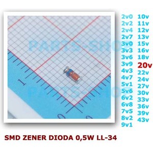 5pcs 20v Dioda Zener 0,5w Diode 20 v 1/2W 1/2 0.5 0,5 w SMD LL34