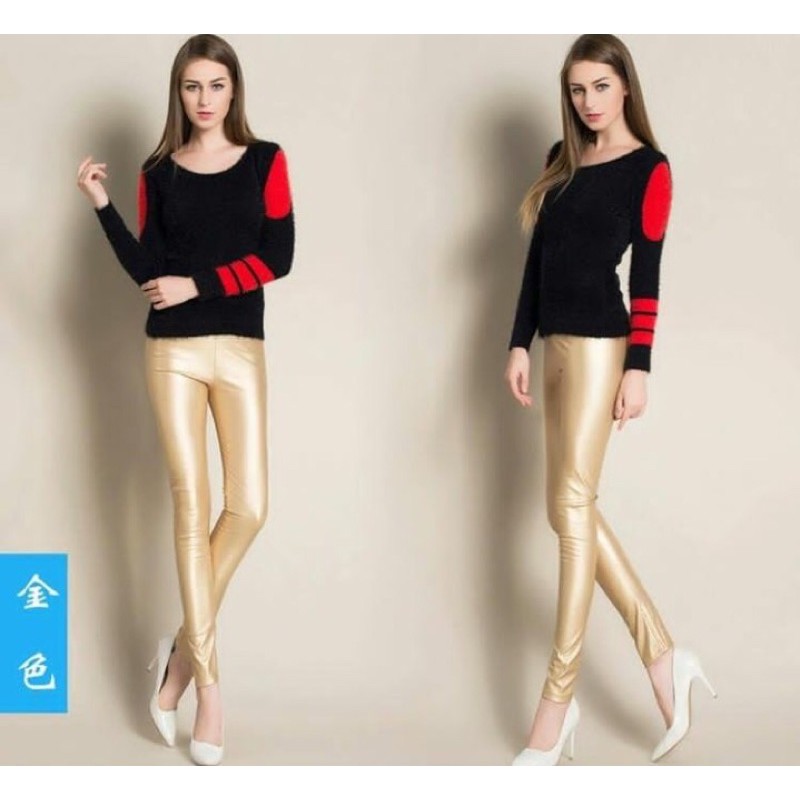 Legging Latex Kulit Tebal Highwaist Premium Import