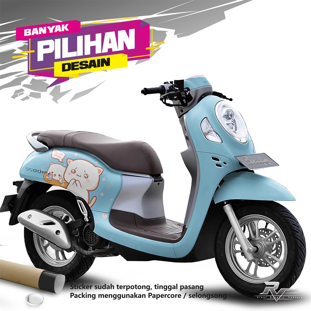 DECAL STIKER STICKER MOTOR NEW SCOOPY / SCOOPY FI 2015 -2022 FULL BODY - STRIPING SETRIPING CUTTING