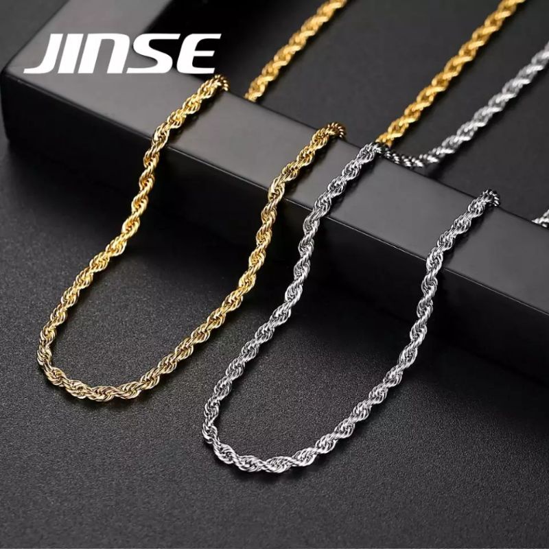 Cod Kalung Titanium Pria Kalung Lilit Pria Kalung Pria Anti Karat Kalung Titanium Pria Kalung Titani