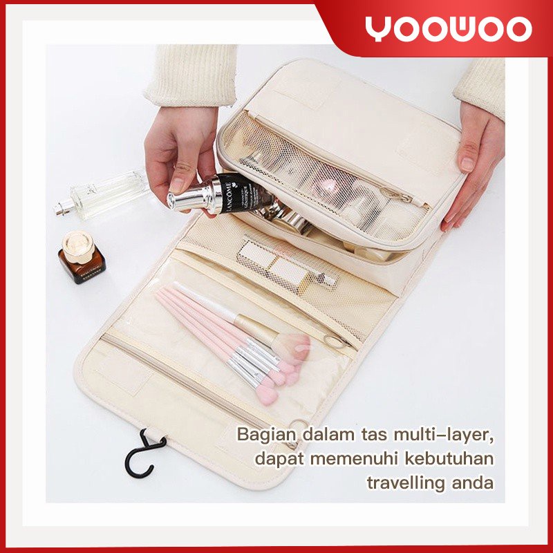 Tas kosmetik perjalanan wanita, tas penyimpanan portabel wanita, tahan air berkapasitas besar