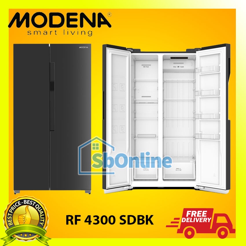 MODENA Kulkas Side By Side 430 Liter - RF 4300 SDBK