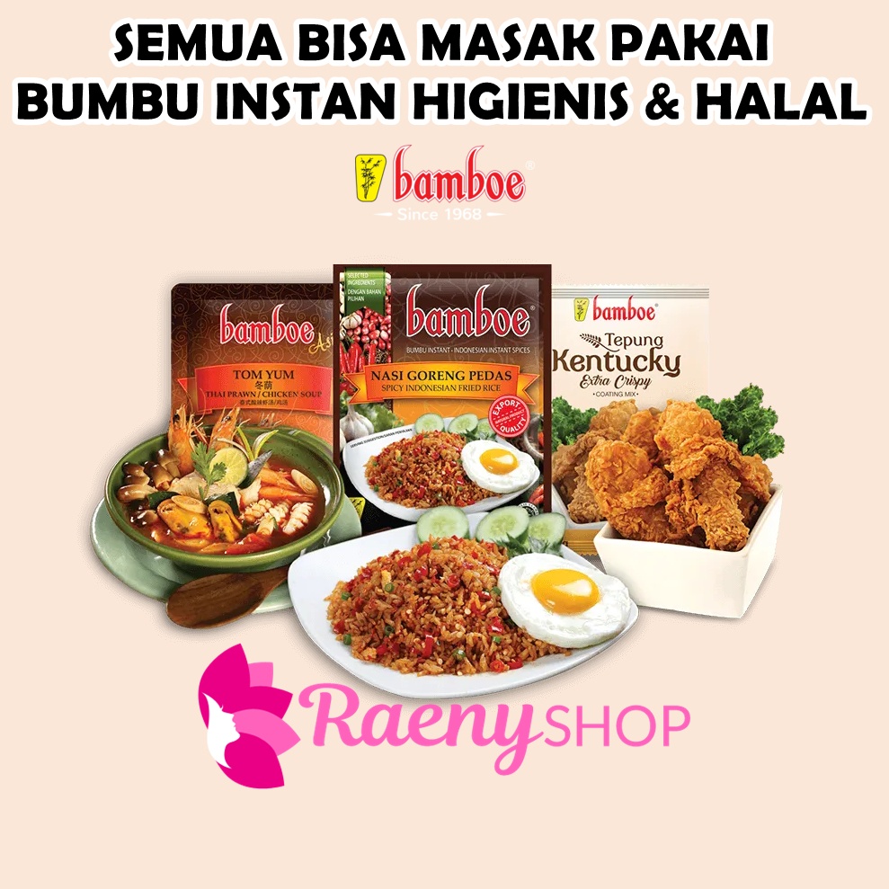 

Bumbu Masak Bamboe Racik Instan Higienis Varian Terlengkap Masakan Indonesia & Asia dari Bahan Rempah Alami Gampang Hemat Enak Halal Lengkap Semua Varian Rasa Gampang Soto Ayam Rawon Daging Madura Instant Indonesian Mix Spice Sumurbatu Kemayoran Jakarta