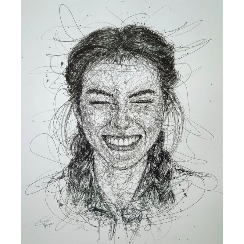 

Sketsa Wajah Scribble Art Portrait lukisan wajah / Gambar Wajah Hadiah Ulang Tahun / Wisuda