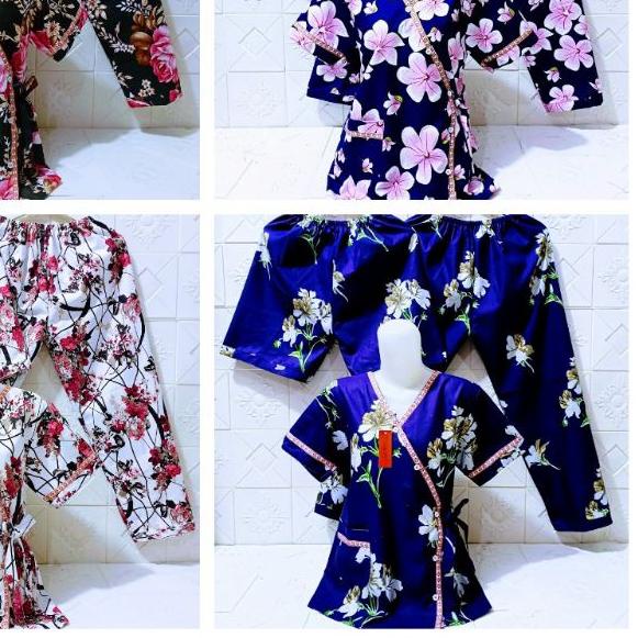 ➴ Piyama Kimono wanita dewasa 3in1 bunga ➹