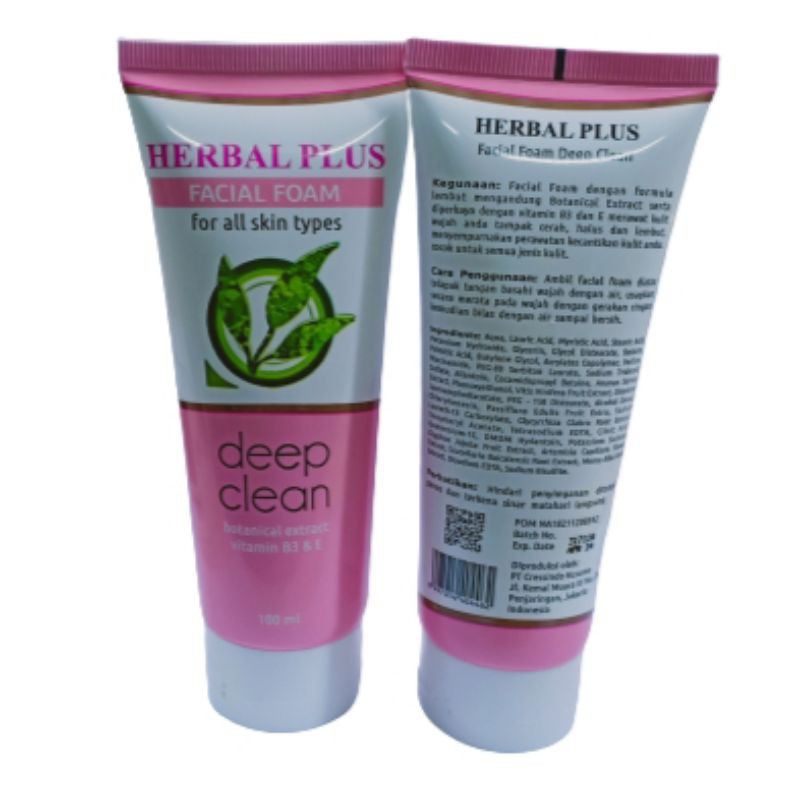 Facial Foom Herbal Plus Deep Clean 100ml BPOM