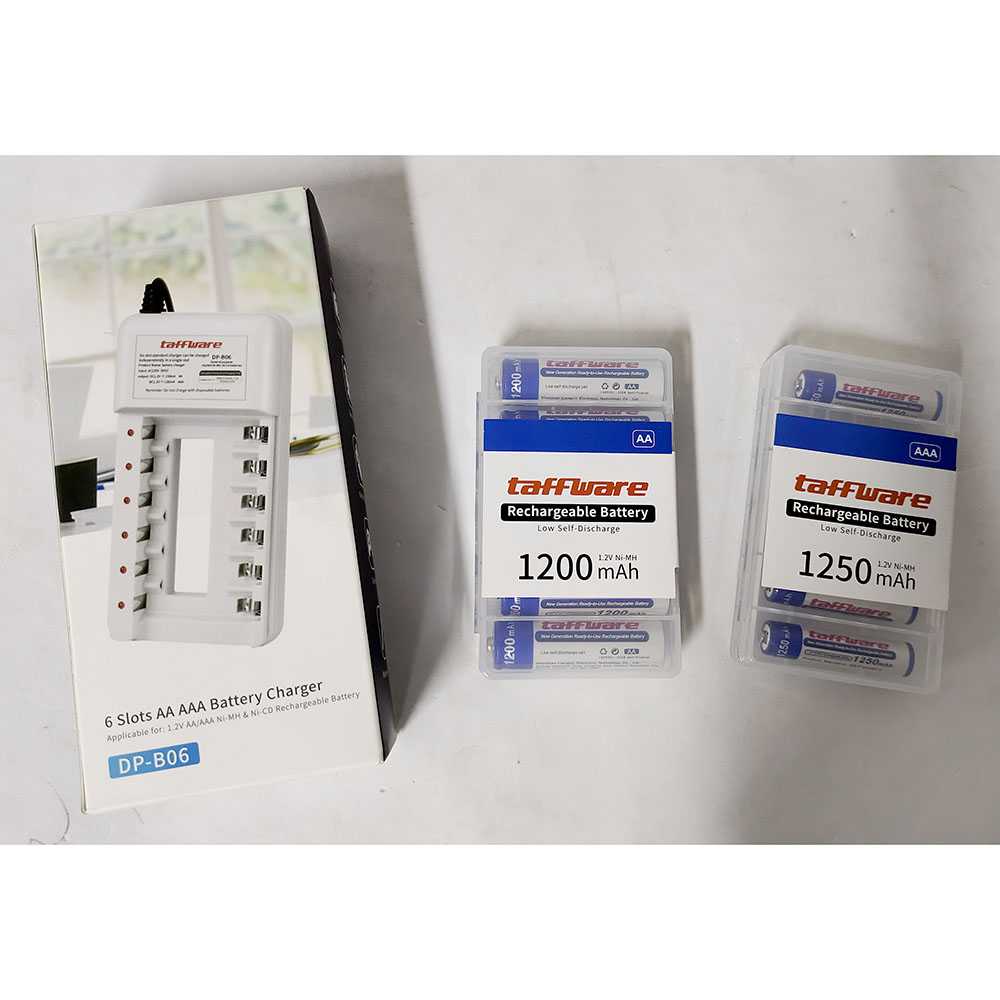 (100% BARANG ORI) Taffware Charger Baterai 6 slot AA/AAA with 6PCS AA + 6PCS AAA DP-B06