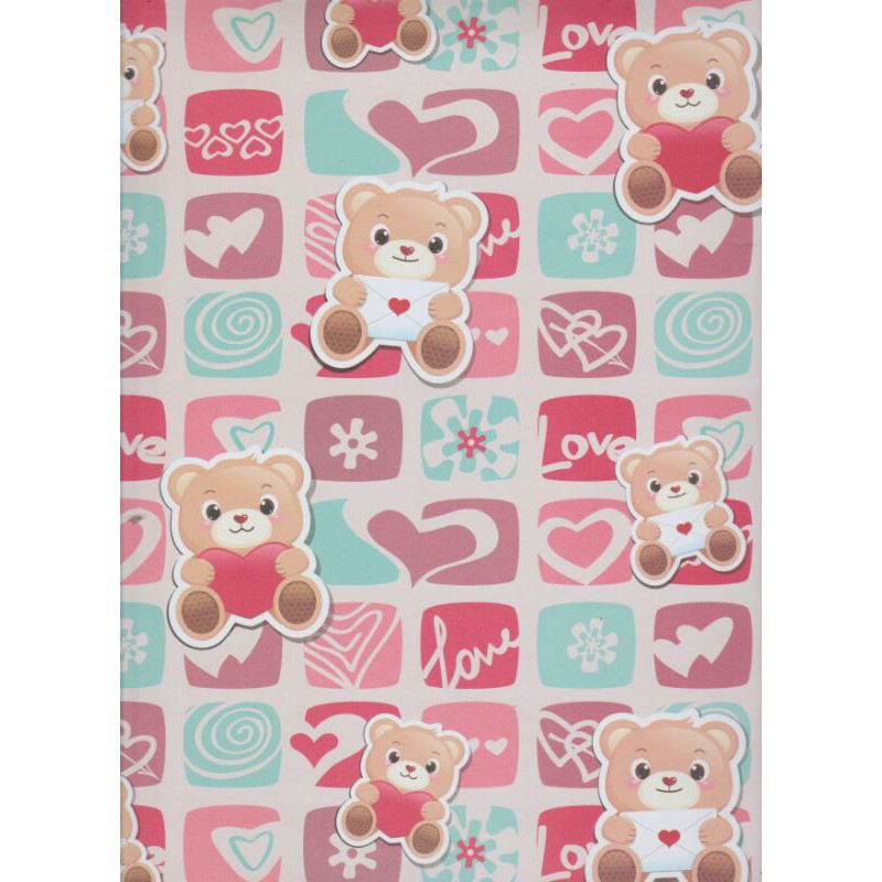 

Kertas Kado Sansan Wawa SW 5644 "heart/love/bear