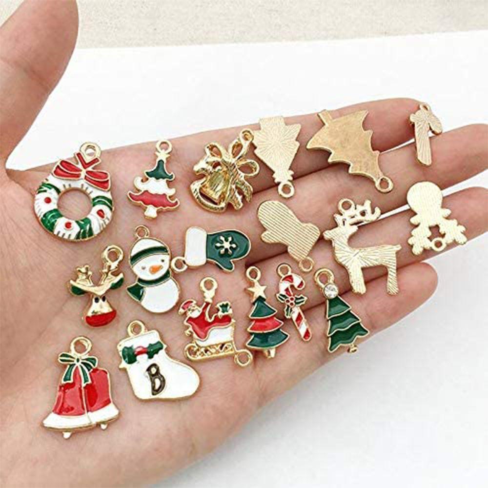 Lily 38Pcs/Set Liontin Natal Charms Membuat Perhiasan DIY Gelang