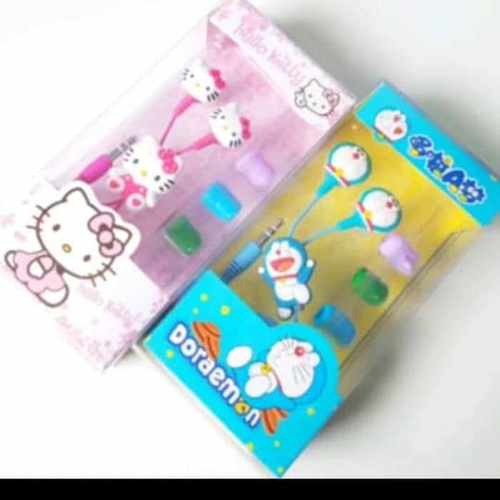 JG - HEADSET / HANDSFREE KARAKTER DORAEMON &amp; HELLO KITTY