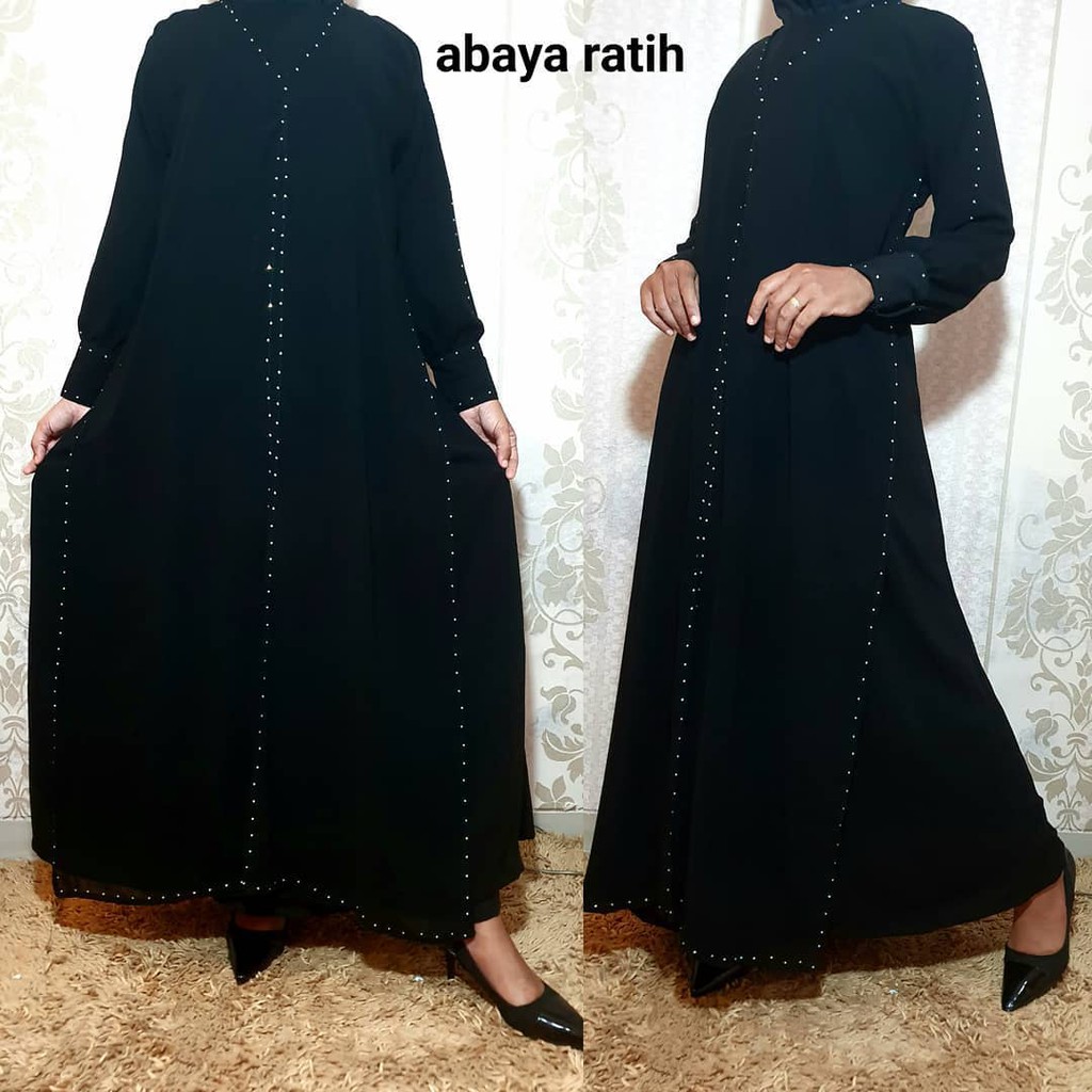 Abaya Kombinasi Ratih ( GMS220 )big sale gamis turkey - busana muslim wanita -  jubah anak dan dewas