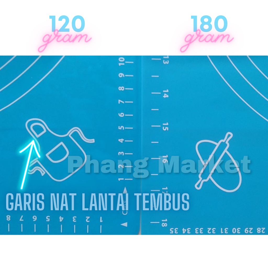 Alas Adonan Roti Kue Silicone Silikon Silicon Silpat Pastry Mat Tatakan Dapur Anti Lengket Baking Pastry Mat